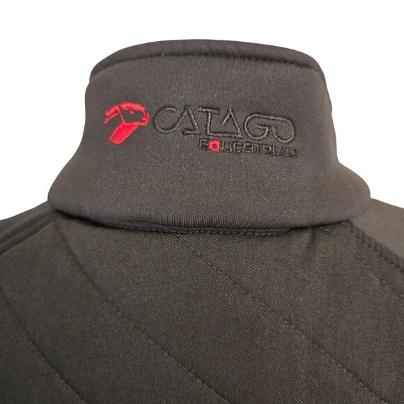 Catago Quilted Equestrian Black Riding Jacket Women's Large - Picture 6 of 16